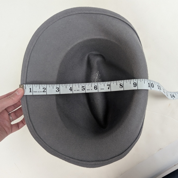 Vintage Lancaster Gray Wool Asymmetrical Fedora With Ribbon And Feathers main image 4